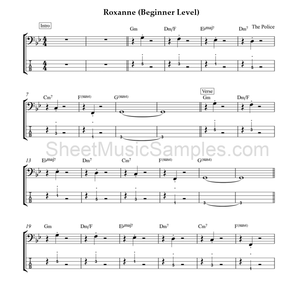 Roxanne (Beginner Level)