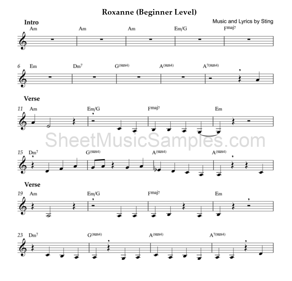 Roxanne (Beginner Level)