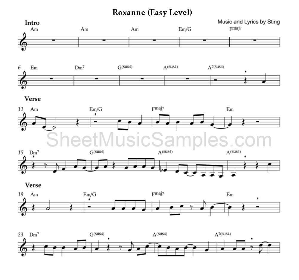 Roxanne (Easy Level)