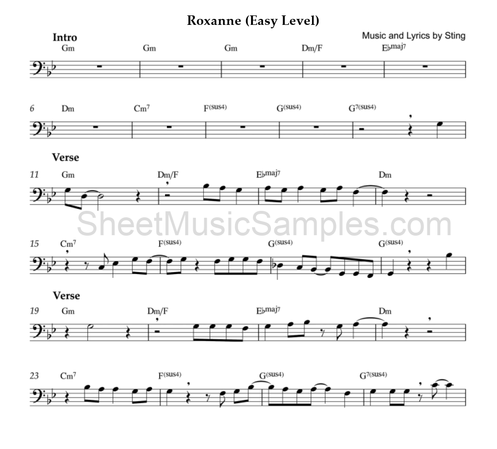 Roxanne (Easy Level)