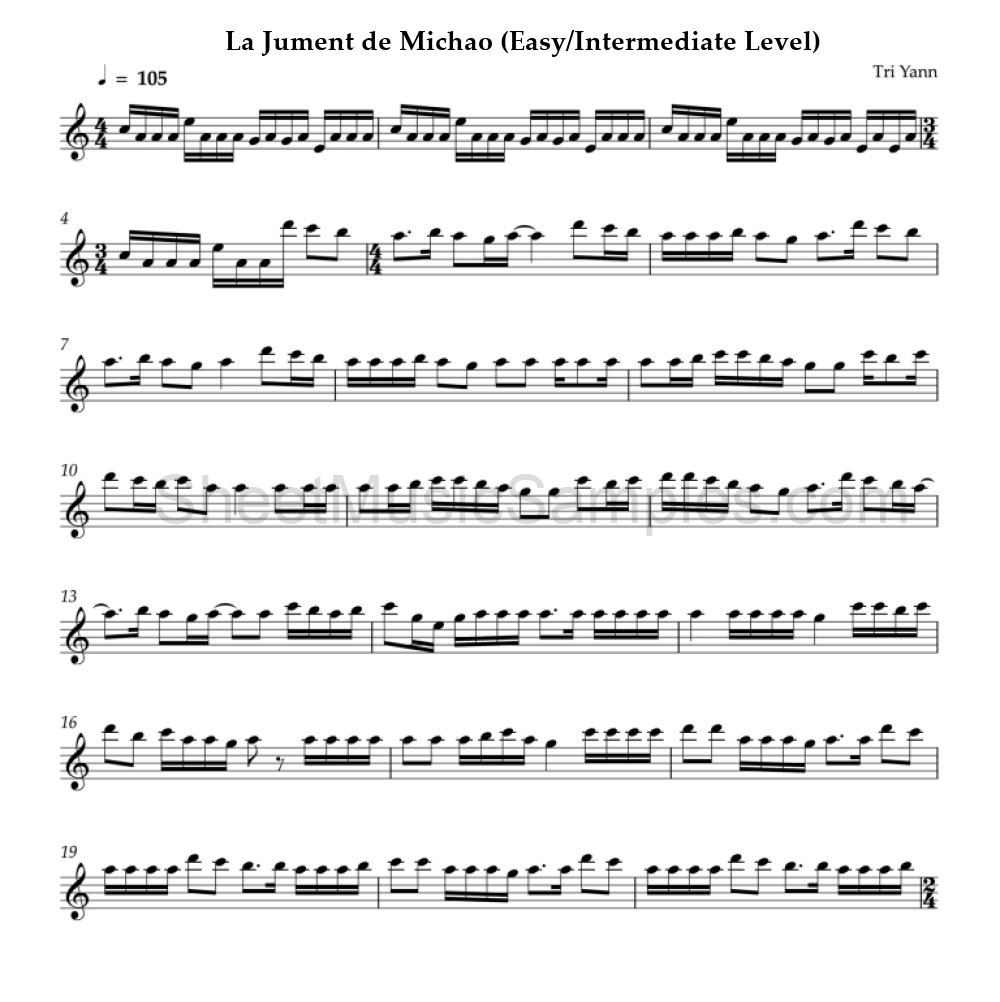 La Jument de Michao (Easy/Intermediate Level)