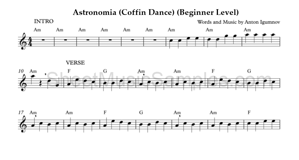 Astronomia (Coffin Dance) (Beginner Level)