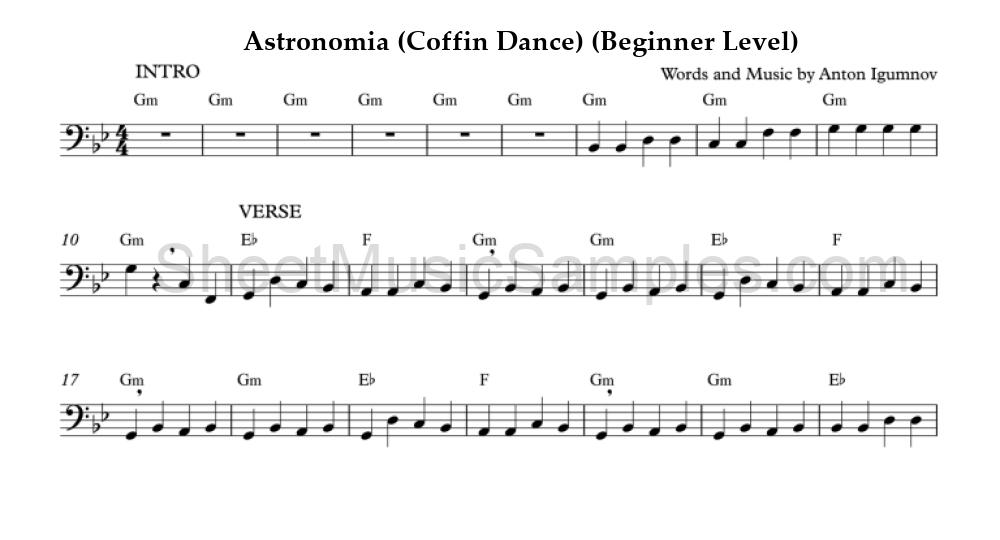 Astronomia (Coffin Dance) (Beginner Level)