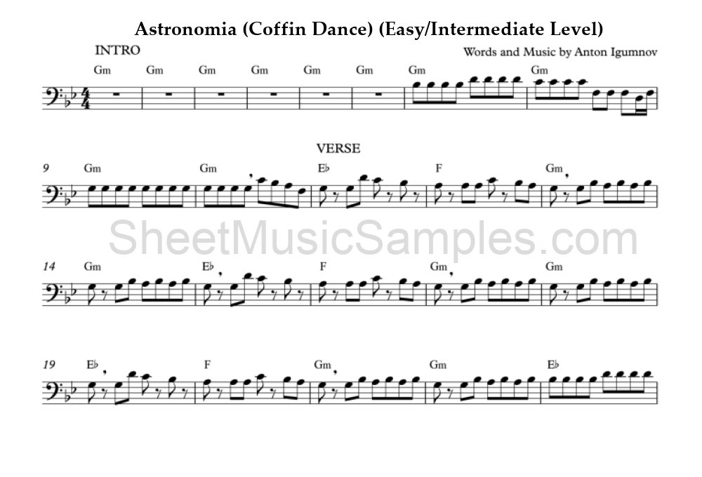 Astronomia (Coffin Dance) (Easy/Intermediate Level)