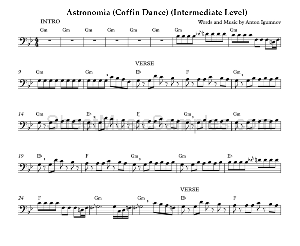 Astronomia (Coffin Dance) (Intermediate Level)