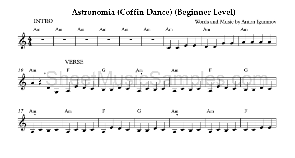 Astronomia (Coffin Dance) (Beginner Level)