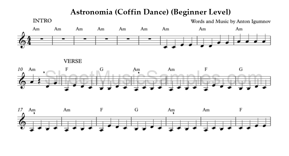 Astronomia (Coffin Dance) (Beginner Level)