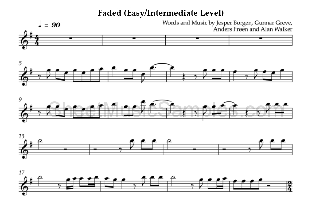 Faded (Easy/Intermediate Level)