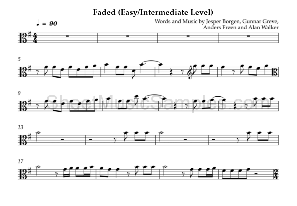 Faded (Easy/Intermediate Level)