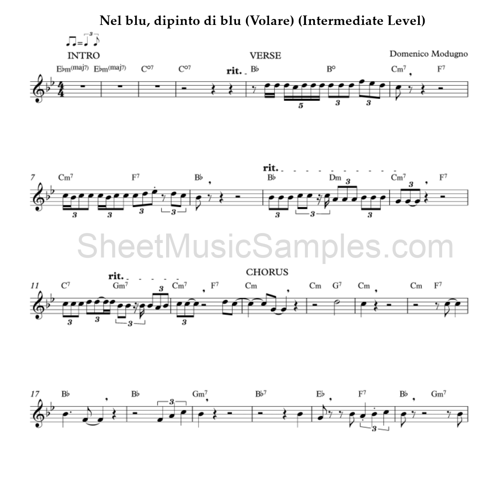 Nel blu, dipinto di blu (Volare) (Intermediate Level)