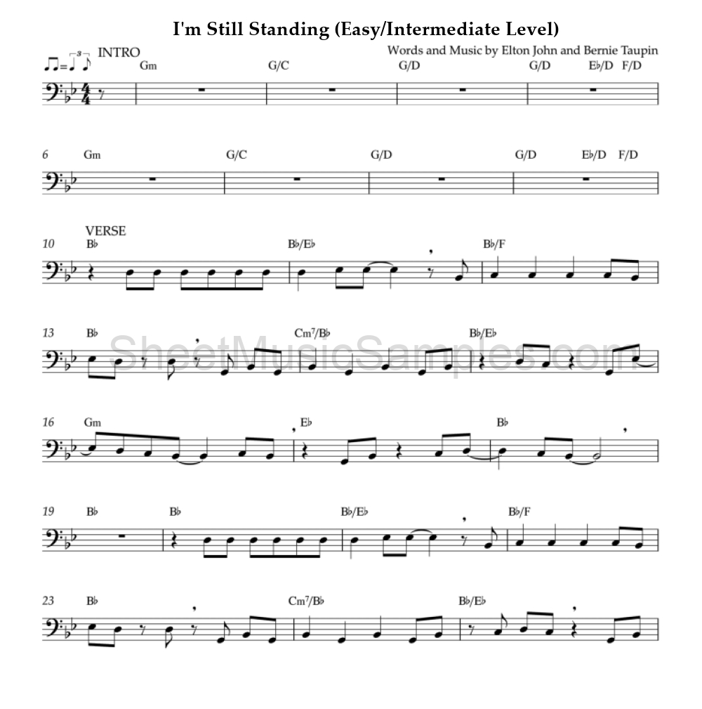 I'm Still Standing (Easy/Intermediate Level)