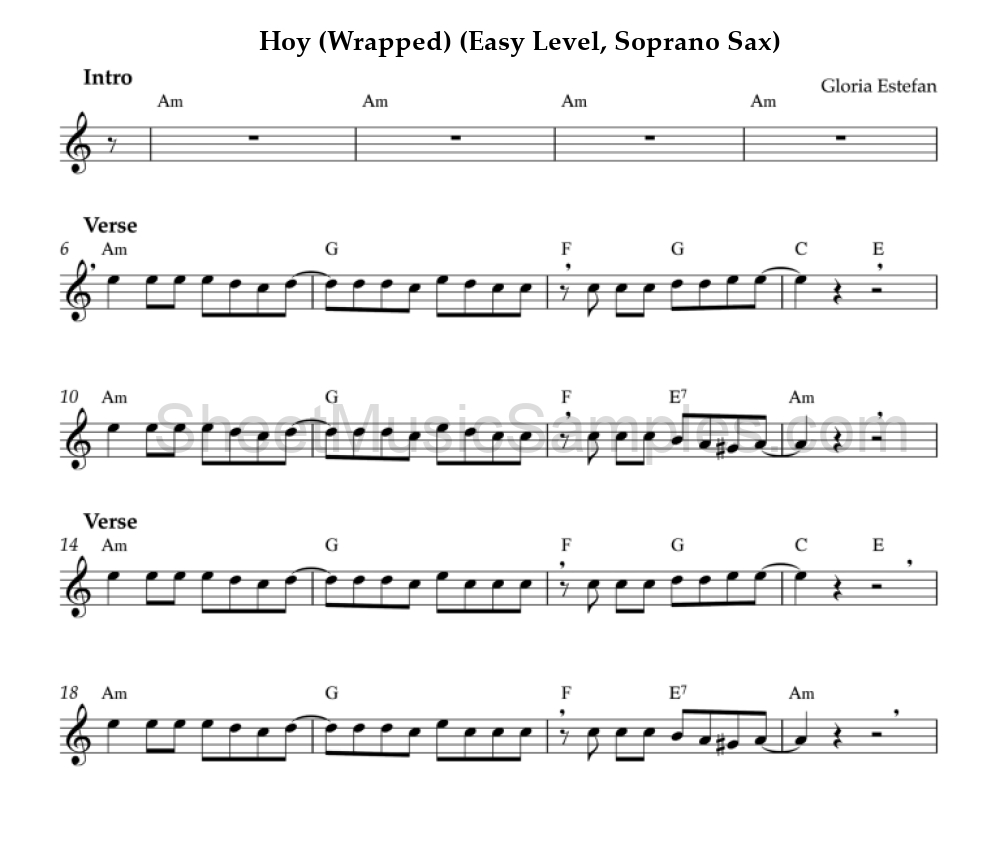 Hoy (Wrapped) (Easy Level, Soprano Sax)