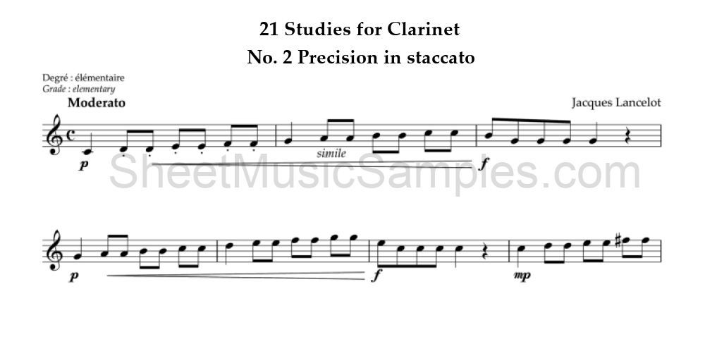 21 Studies for Clarinet - No. 2 Precision in staccato