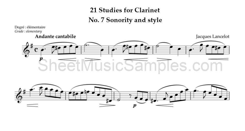 21 Studies for Clarinet - No. 7 Sonority and style