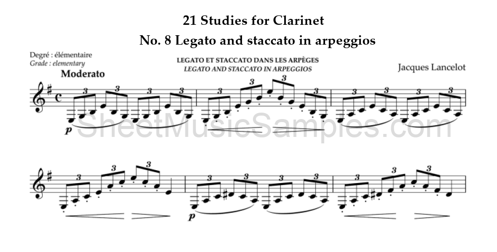 21 Studies for Clarinet - No. 8 Legato and staccato in arpeggios