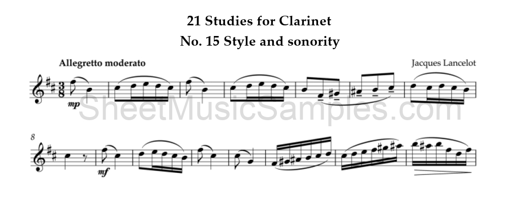 21 Studies for Clarinet - No. 15 Style and sonority