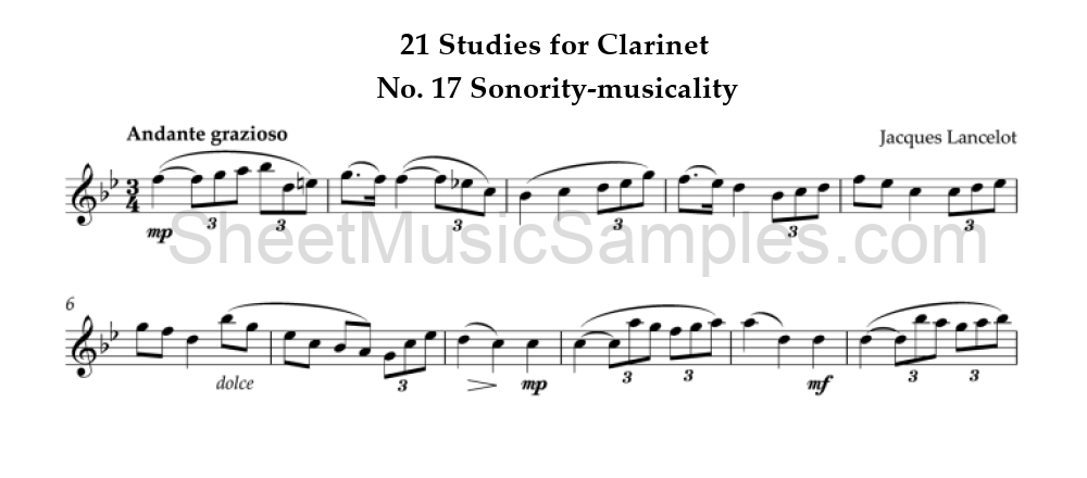 21 Studies for Clarinet - No. 17 Sonority-musicality