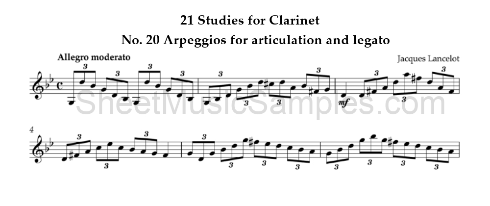 21 Studies for Clarinet - No. 20 Arpeggios for articulation and legato