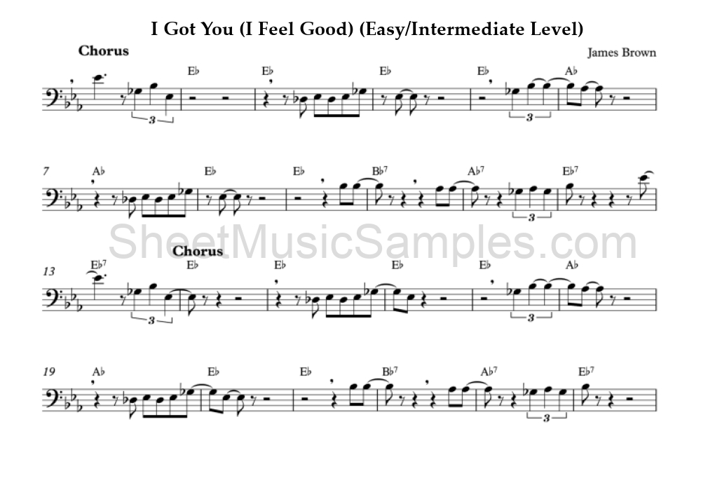 I Got You (I Feel Good) (Easy/Intermediate Level)