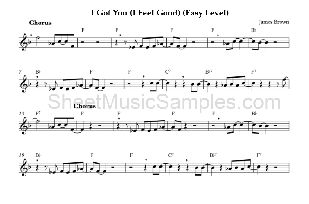 I Got You (I Feel Good) (Easy Level)