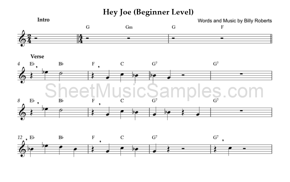 Hey Joe (Beginner Level)