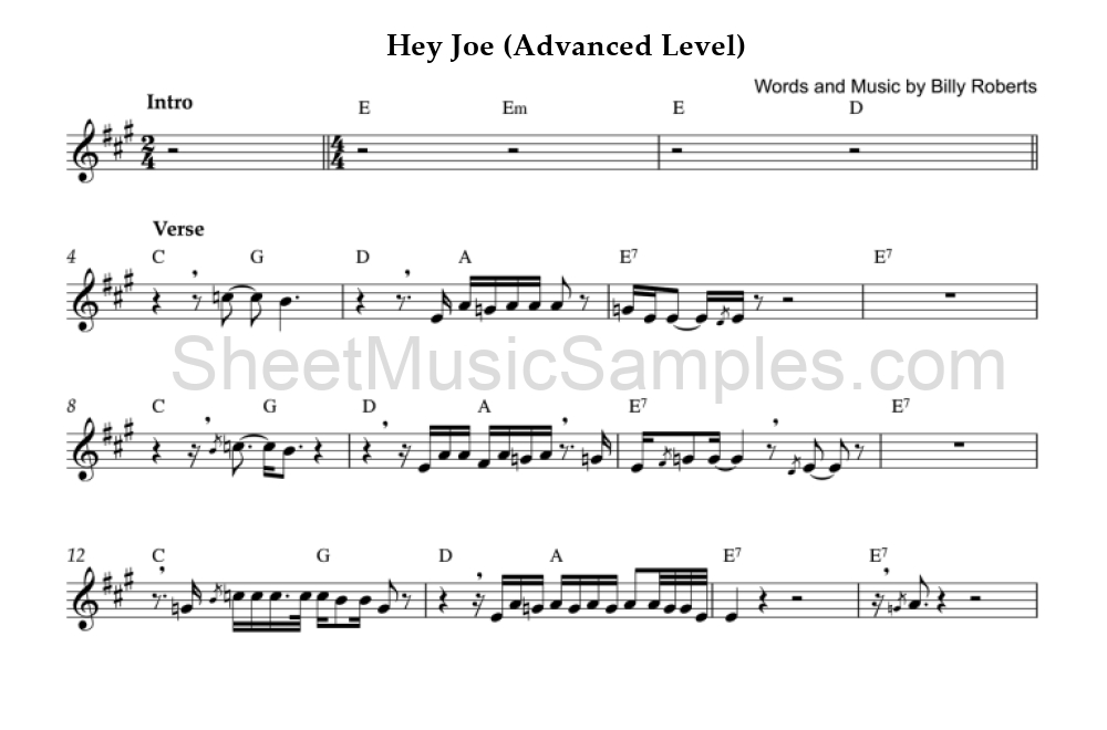 Hey Joe (Advanced Level)