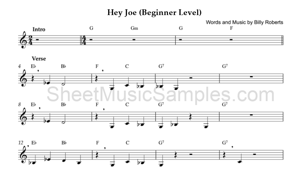 Hey Joe (Beginner Level)