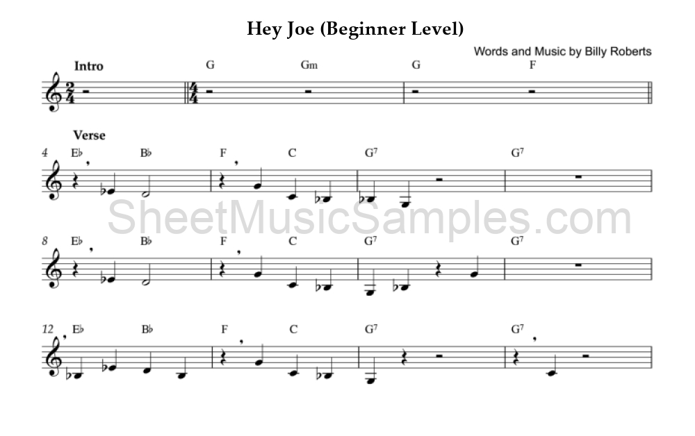 Hey Joe (Beginner Level)