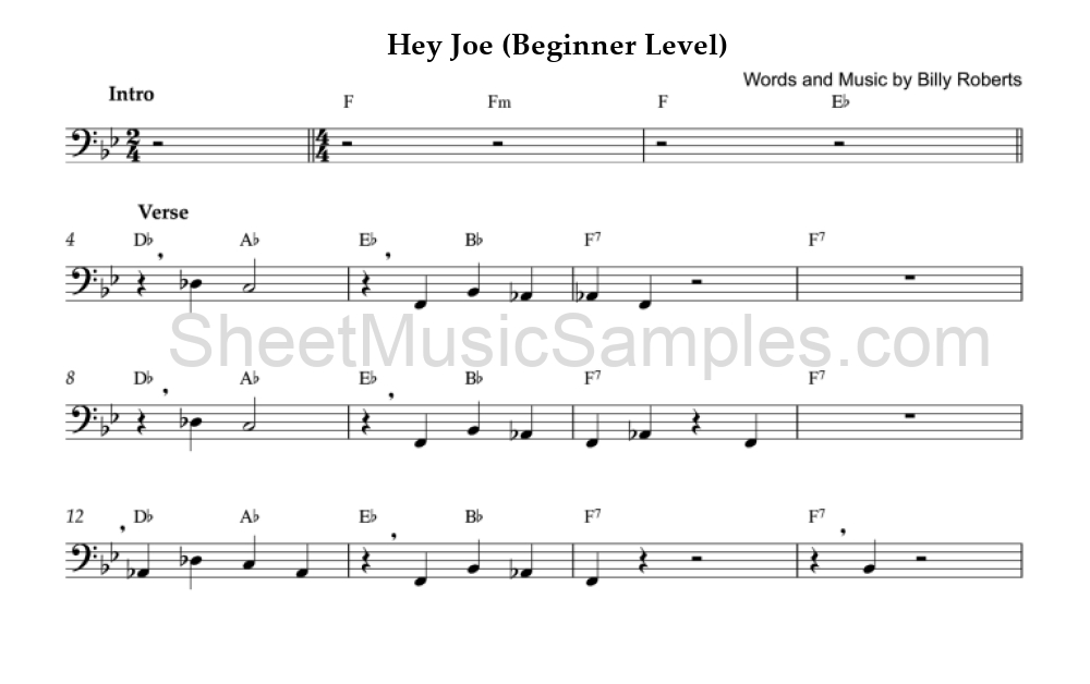 Hey Joe (Beginner Level)