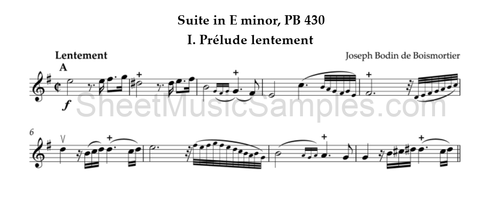 Suite in E minor, PB 430 - I. Prélude lentement