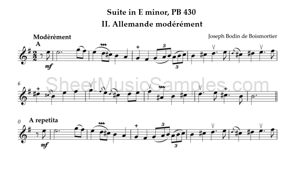 Suite in E minor, PB 430 - II. Allemande modérément