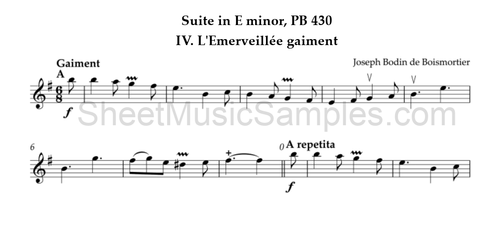 Suite in E minor, PB 430 - IV. L'Emerveillée gaiment