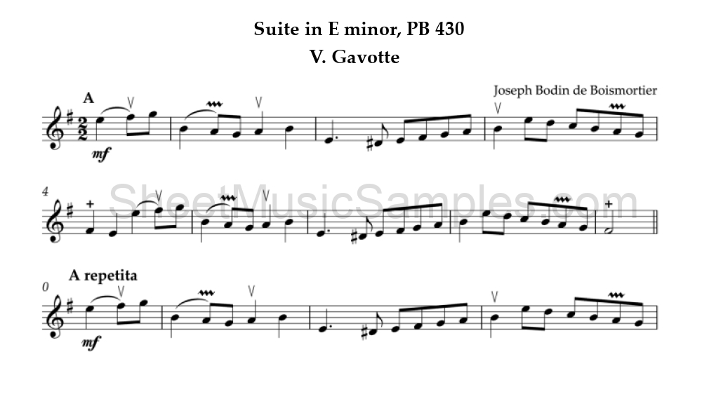 Suite in E minor, PB 430 - V. Gavotte