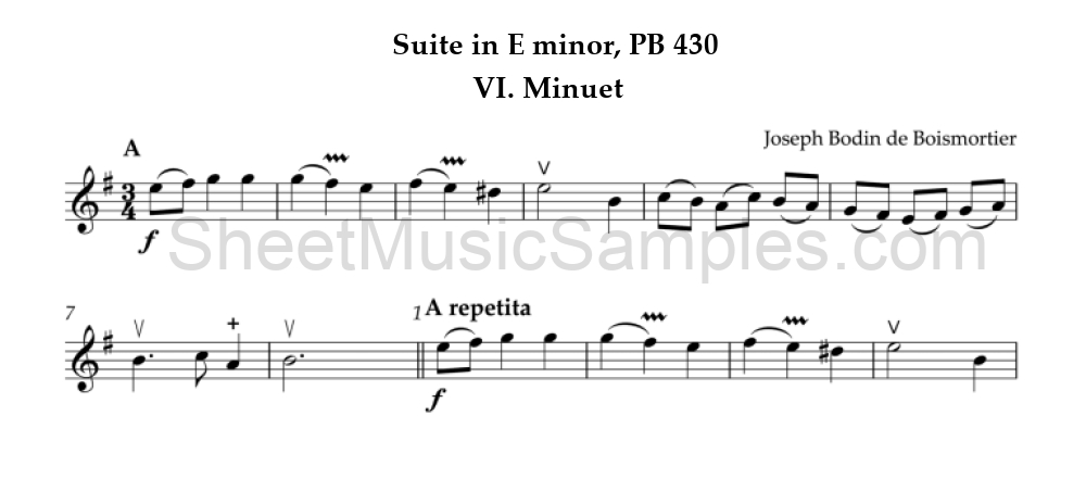 Suite in E minor, PB 430 - VI. Minuet