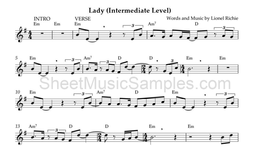 Lady (Intermediate Level)