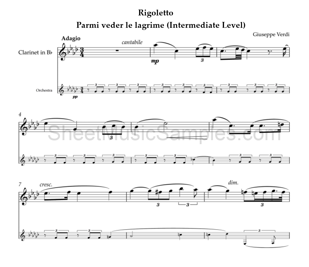 Rigoletto - Parmi veder le lagrime (Intermediate Level)