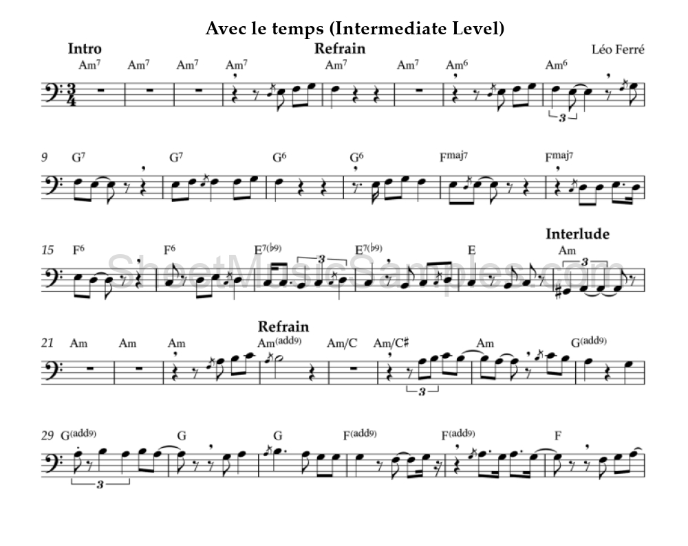 Avec le temps (Intermediate Level)