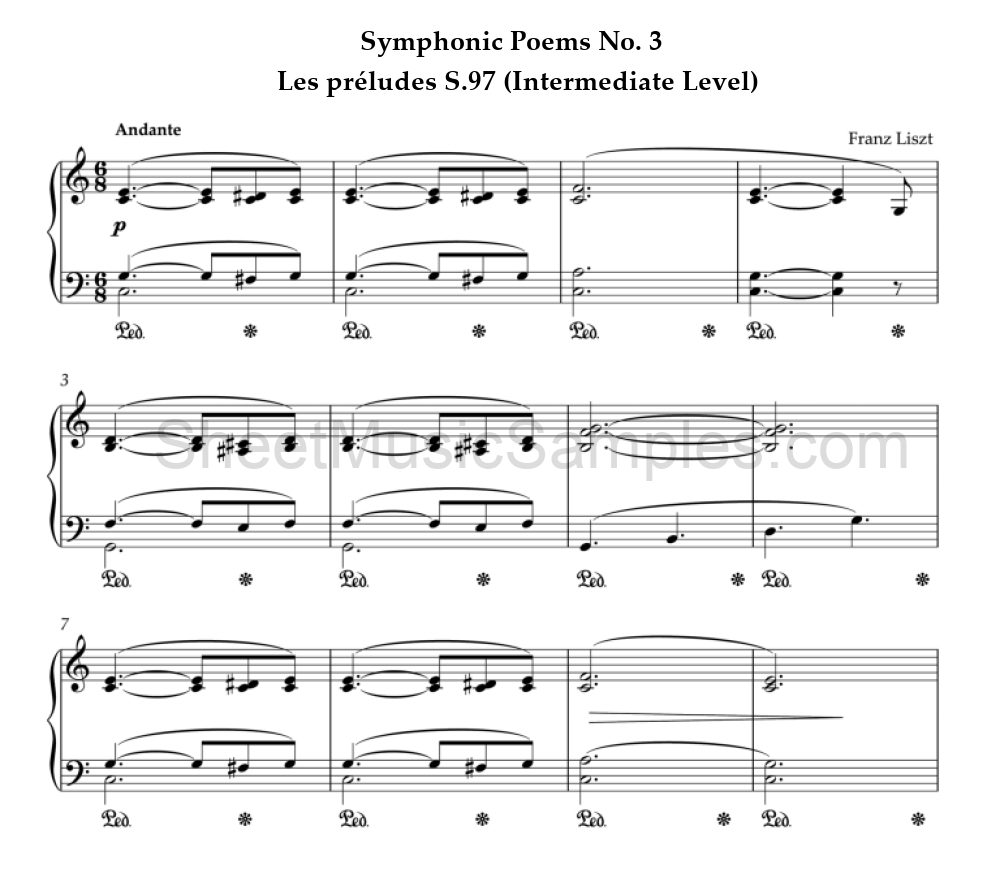 Symphonic Poems No. 3 - Les préludes S.97 (Intermediate Level)