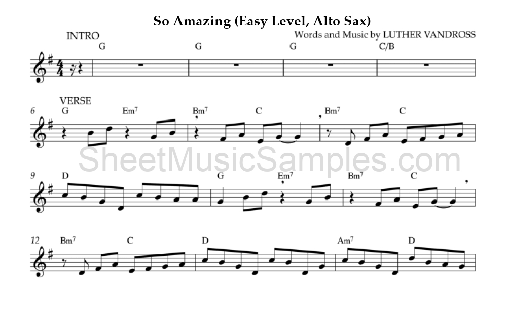 So Amazing (Easy Level, Alto Sax)