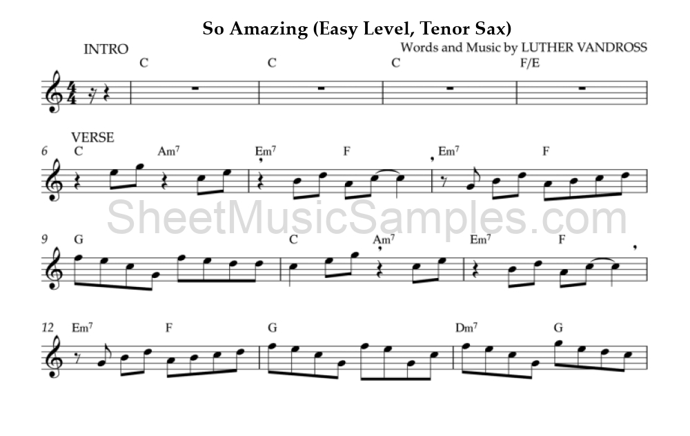 So Amazing (Easy Level, Tenor Sax)