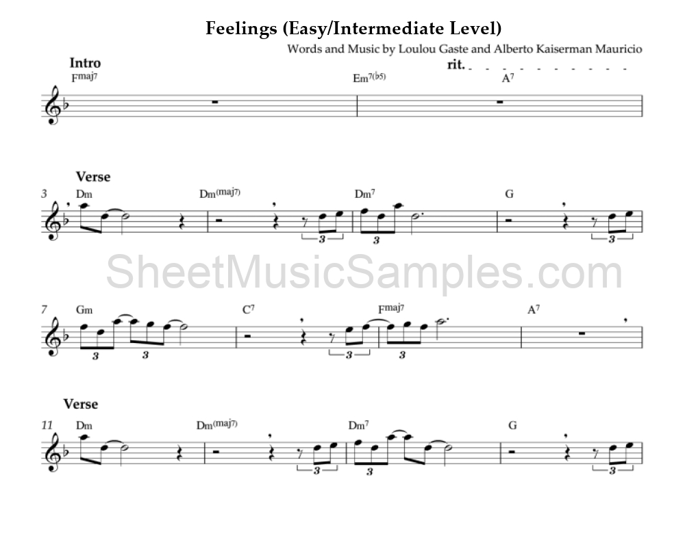 Feelings (Easy/Intermediate Level)