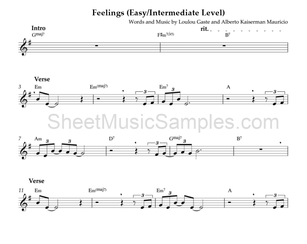 Feelings (Easy/Intermediate Level)