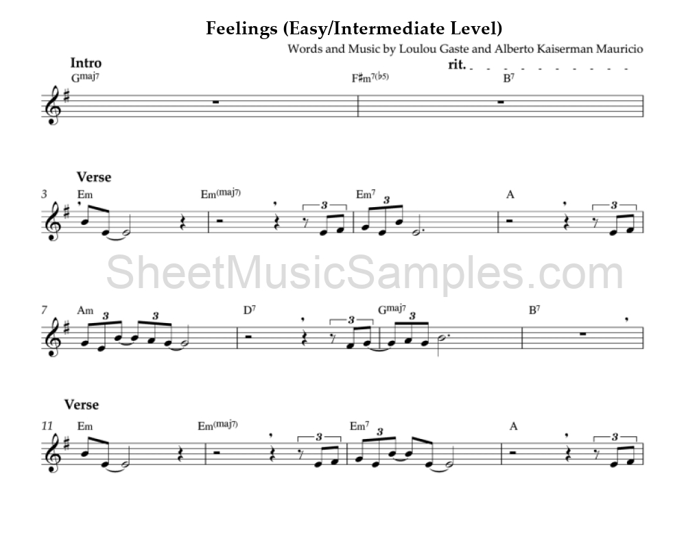 Feelings (Easy/Intermediate Level)