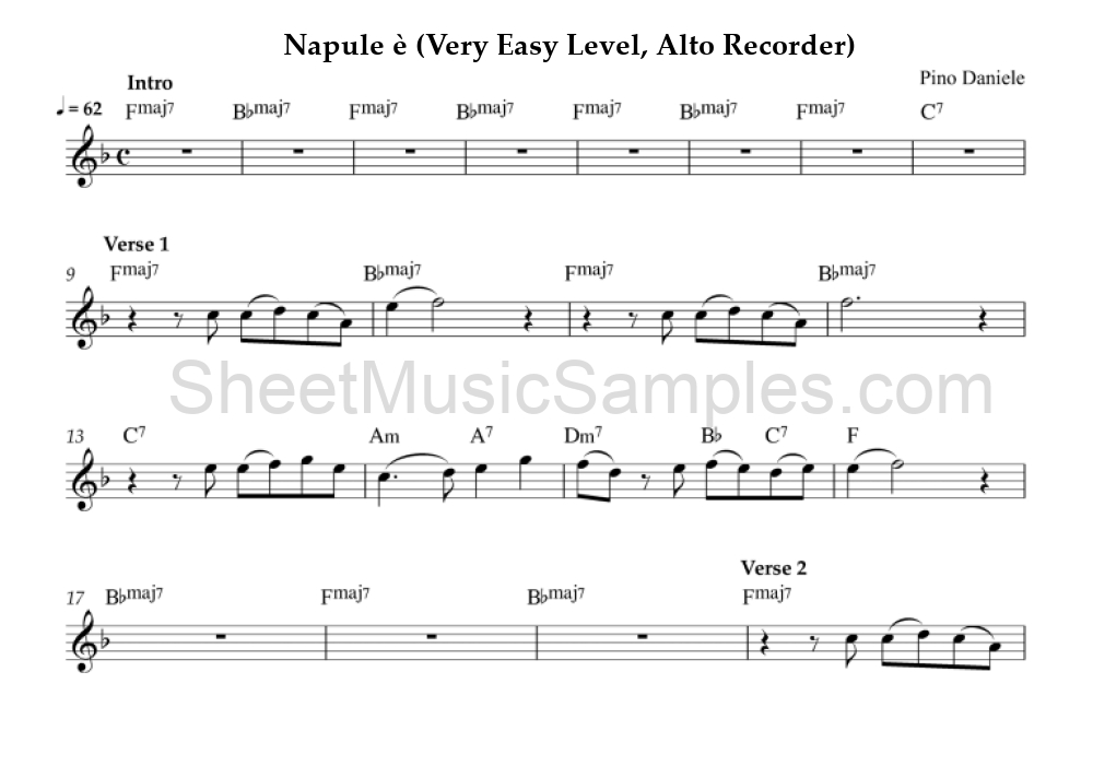 Napule è (Very Easy Level, Alto Recorder)