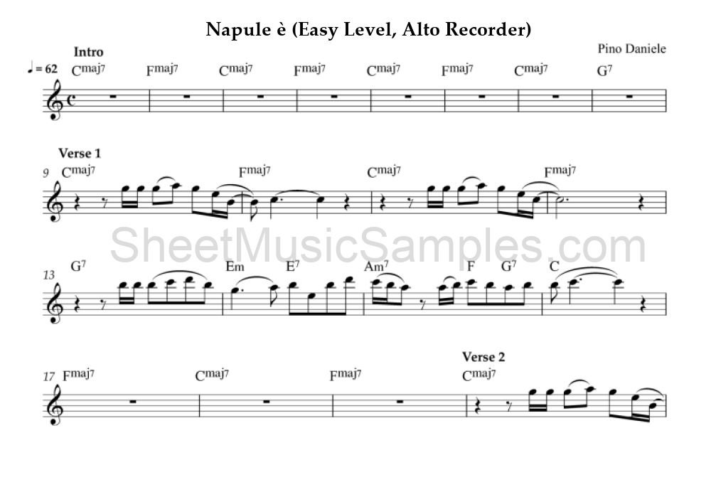 Napule è (Easy Level, Alto Recorder)