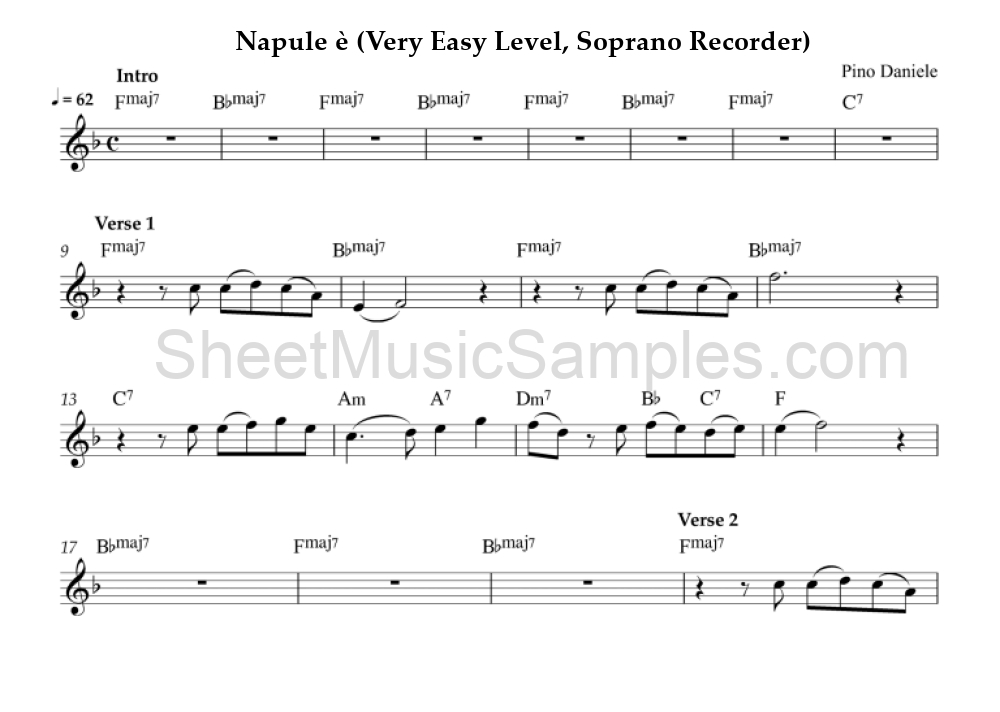 Napule è (Very Easy Level, Soprano Recorder)