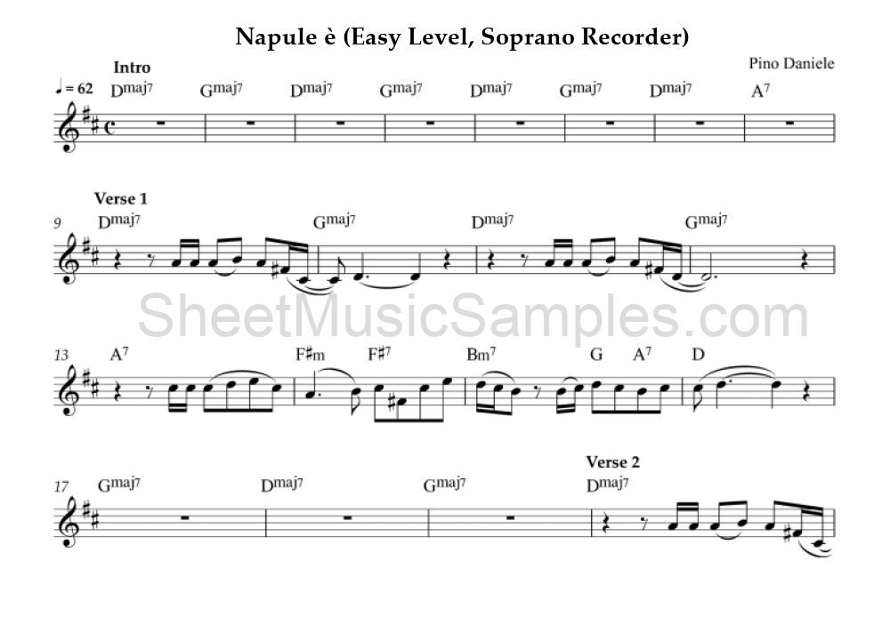 Napule è (Easy Level, Soprano Recorder)