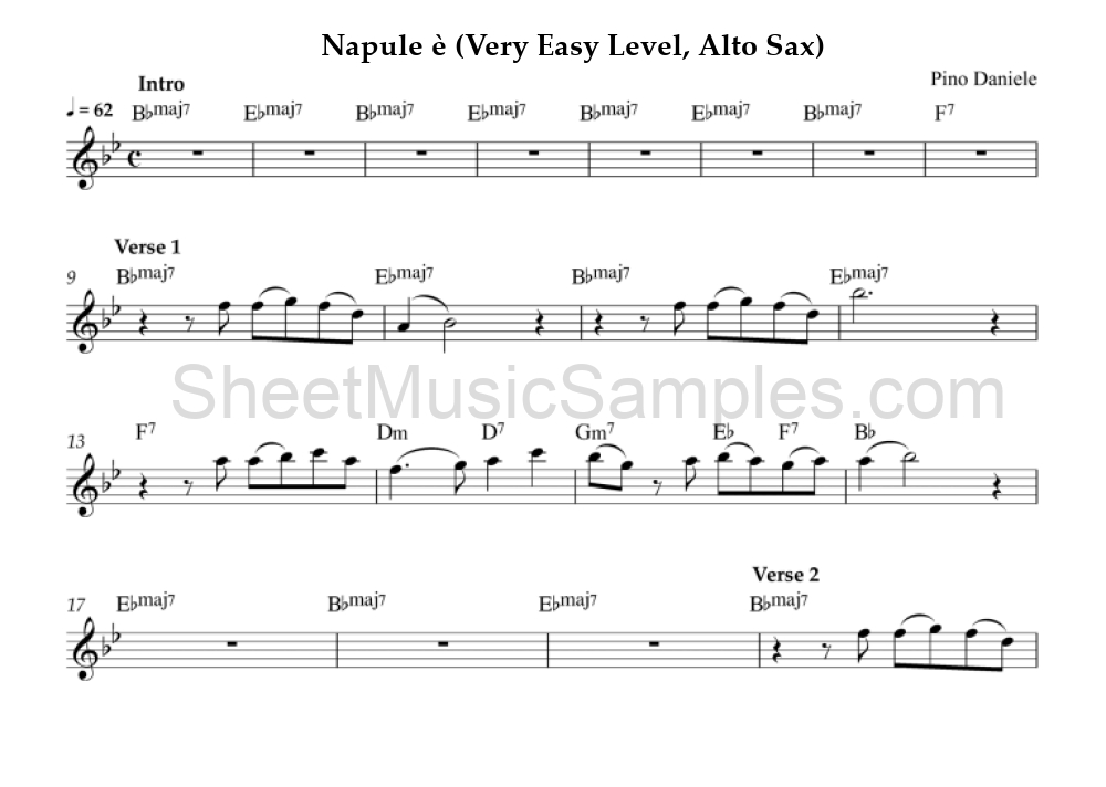 Napule è (Very Easy Level, Alto Sax)