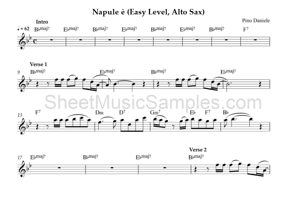 Napule è (Easy Level, Alto Sax)