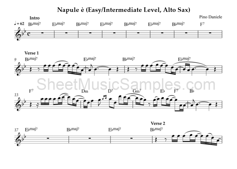 Napule è (Easy/Intermediate Level, Alto Sax)